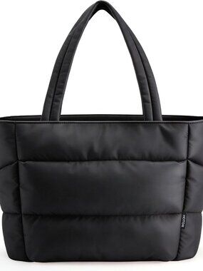 Puffer Tote Bag for Women, Multi-Pocket, Zippered